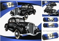 Lovely Vintage car in blue abstract frame 8x8