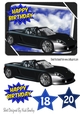 Sports car in funky blue/black A5 Frame