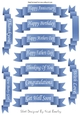 11 White sentiment scroll tags in blue