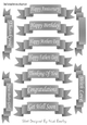 11 White sentiment scroll tags in silver