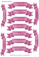 11 White sentiment scroll tags in pink