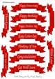 11 White sentiment scroll tags in red