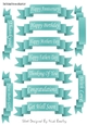 11 White sentiment scroll tags in turq