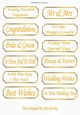 12 Gold wedding sentiment tags