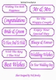 12 purple wedding sentiment tags