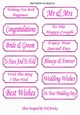 12 pink wedding sentiment tags