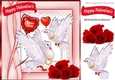 pretty white doves & red roses for my valentine with love 8x8