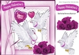 pretty white doves & pink roses for my valentine with love 8x8