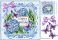 pretty blue chrysanthemums and lilac butterflies 8x8