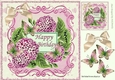 pretty pink chrysanthemums and pink butterflies 8x8