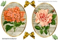 two pretty toppers with wood of peach roses & flowers