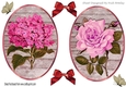 two pretty toppers with wood of pink roses & flowers
