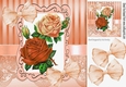 pretty vintage peach shades of roses with bows & lace 8x8