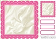 scalloped cerise and satin 8x8 frame with topper & tags