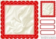 scalloped red and satin 8x8 frame with topper & tags