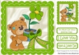 Special teddy with green flowers for someone special 8x8