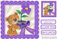 Special teddy with purple flowers for someone special 8x8