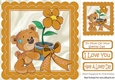 Special teddy with gold flowers for someone special 8x8