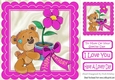 Special teddy with cerise flowers for someone special 8x8