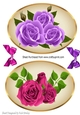 pretty lilac and pink roses in oval frames with bows
