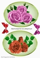 pretty pink and peach roses in oval frames with bows