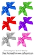 6 Satin pretty corners edge to edge bows (set one)