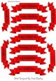 11 black sentiment scroll tags in red