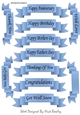 11 black sentiment scroll tags in blue