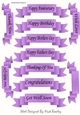 11 black sentiment scroll tags in lilac