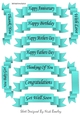 11 black sentiment scroll tags in turq