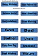 14 Denim Blue (male) tags with black sentiments