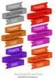 6 lovely banner tags for valentine in dark shades