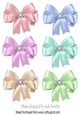 6 pretty pastel bows with diamond centres