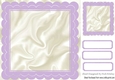 scalloped lilac and satin 8x8 frame with topper & tags