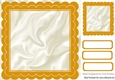 scalloped gold and satin 8x8 frame with topper & tags