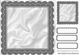 scalloped silver and satin 8x8 frame with topper & tags