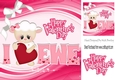 I LOVE EWE! Cute little lamb holding a pink heart 8x8