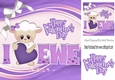 I LOVE EWE! Cute little lamb holding a purple heart 8x8