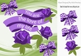 You are the love of my life! with purple heart bows & roses 8x8