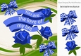 You are the love of my life! with blue heart bows & roses 8x8