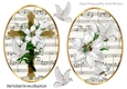 two lovely sympathy toppers of a cross, white lillies, & doves