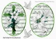 two lovely sympathy toppers of a green cross, white lillies, & doves