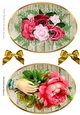 two pretty vintage roses toppers with gold bows