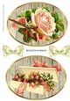 two pretty vintage peach roses toppers with cream bows