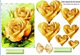 pretty A5 yellow roses in heart pyramids with organza bow