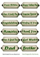 12 wood effect ,mens with green sentiment tags