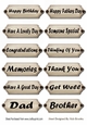 12 wood effect ,mens with black sentiment tags