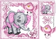 I Need a Hug! lovely ele with cute pink bird 8x8
