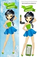 Trendy girl loves to dance with lime mobile, tall DL