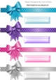 four pastel coloured polkadot border bow & tags (set one)